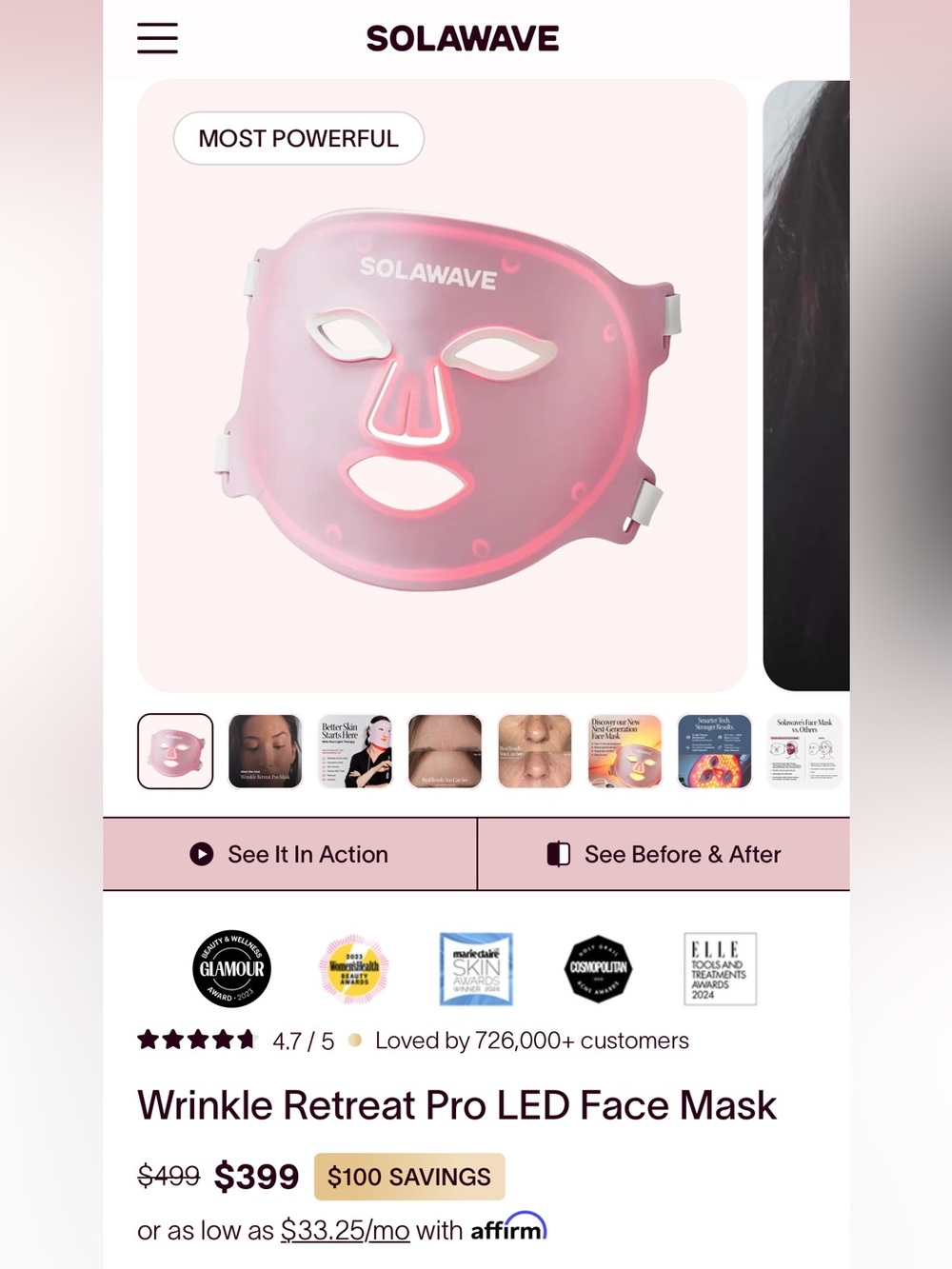 Solawave Light Therapy Mask